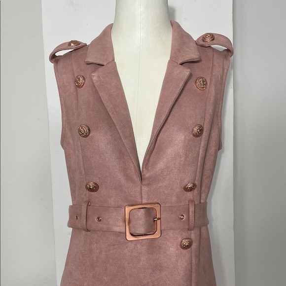 Fashion Nova Pink Sleeveless Belted Mini Dress - Picture 4 of 12